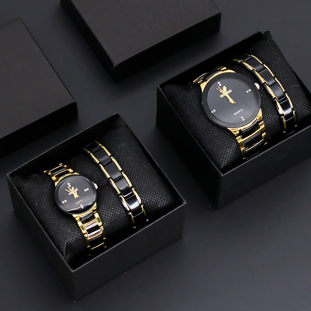 Quartz Couple Watch Steel Band Suit