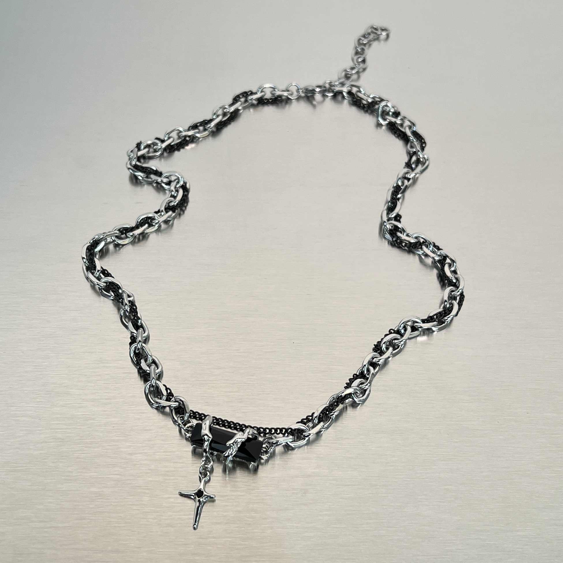 Black Onyx Eight-pointed Stars Bracelet Men's Necklace Suit